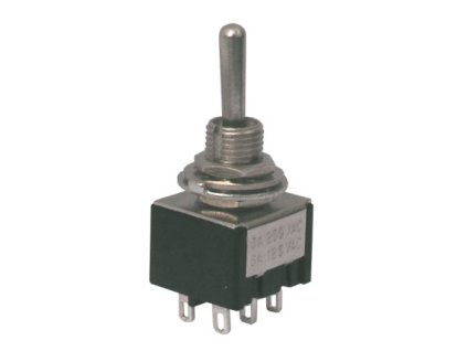 TIPA Přepínač páčkový 3pol./6pin (ON)-OFF-(ON)