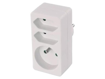 EMOS Zásuvka rozbočovacia P0025 2x plochá + 1x guľatá