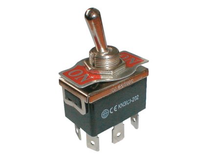 TIPA Přepínač páčkový 2pol./6pin ON-ON 250V/10A