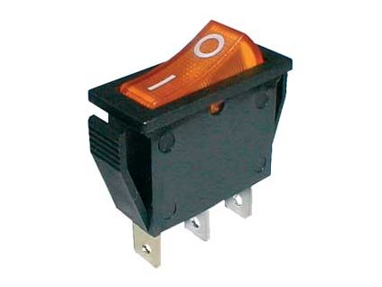 TIPA Přepínač kolébkový 2pol./3pin ON-OFF 250V/15A pros. žlutý