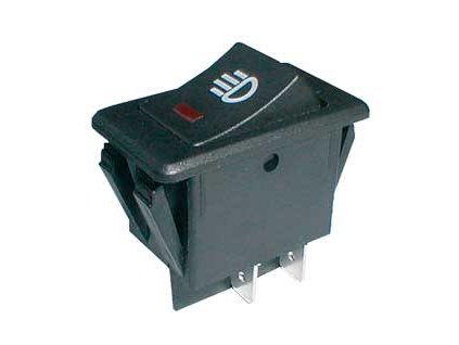 TIPA Přepínač kolébkový auto ON-OFF 35A/12VDC pros. bod červený