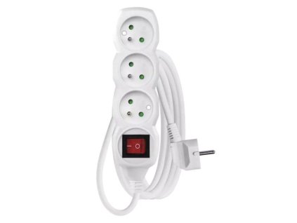 EMOS Predlžovací prívod s vypínačom 3 zásuvky 2m