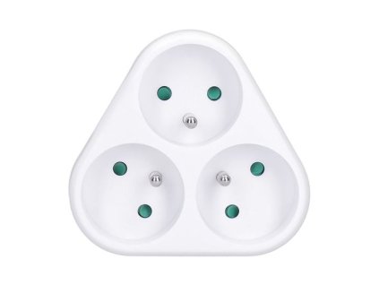 SOLIGHT Rozbočovač, 3 x 10 A, trojuholník, biely