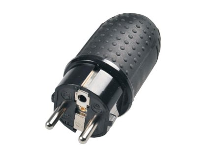 SOLIGHT Vidlice gumová černá IP44 do vlhka P76