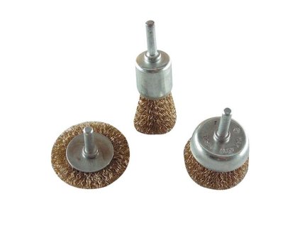 EXTOL Kartáče ocelové, sada 3ks, stopka 6mm, EXTOL CRAFT