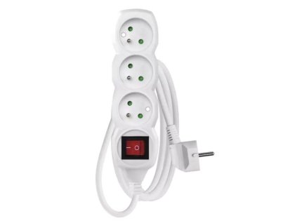 EMOS Predlžovací prívod s vypínačom 3 zásuvky 1,2m.