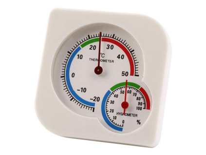 HADEX Analogový teplomer a vlhkomer WS-A7 bíly