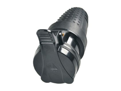 SOLIGHT Zásuvka gumová, do vlhka, přímá, IP44, černá