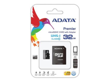 ADATA Karta ADATA Micro SDHC 32GB Class 10 + adaptér/UHS-I Premier (AUSDH32GUICL10-RA1)