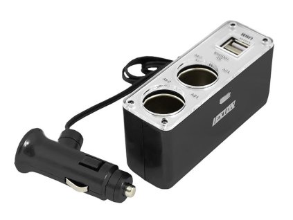 LTC USB Autoadaptér 2x 12V, 2x USB konektor