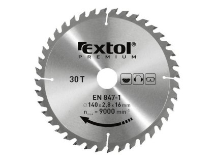 EXTOL Kotouč pilový s SK plátky, 160x2,0x30mm, 36T, šířka SK plátků 2,8mm, SK, EXTOL PREMIUM