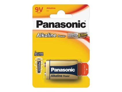 PANASONIC Baterie 6F22 (9V) alkalická PANASONIC Power alk 6LR61 1BP