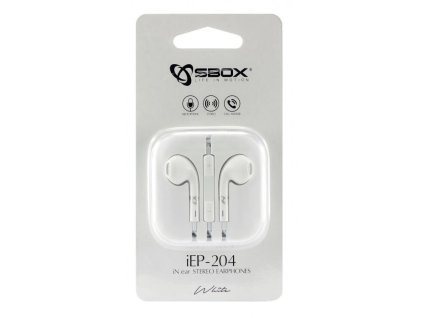 SBOX SBOX iEP-204W, Slúchadlá do uší s mikr. Biele