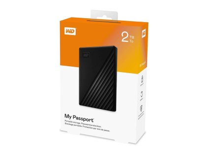Western Digital WD My Passport 2TB, USB 3.2 Gen1, 256bit AES, blk