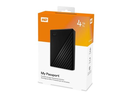 Western Digital WD My Passport 4TB, USB 3.2 Gen1, 256bit AES, blk