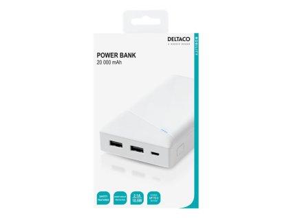Deltaco DELTACO PB-A1002, Powerbank 20000mAh, biela