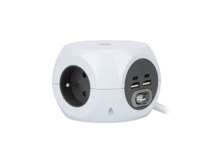 SOLIGHT Predlžovací kábel 3 zásuvky 4xUSB 1,5m SOLIGHT PP146USBW