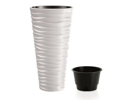 PROSPERPLAST Kvetináč SAND SLIM 29,6cm biely