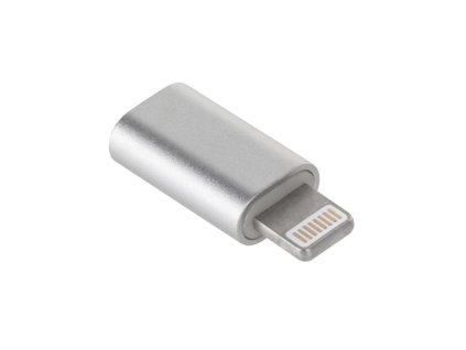 GSM Redukcia Micro USB - Lightning GSM1019S Silver