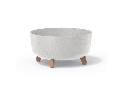 PROSPERPLAST Kvetináč GRACIA LOW ECO WOOD 38cm biely