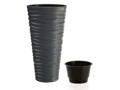 PROSPERPLAST Kvetináč SAND SLIM 29,6 cm antracit