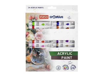 EASY Akrylové farby EASY CREATIVE 24 farieb 12ml