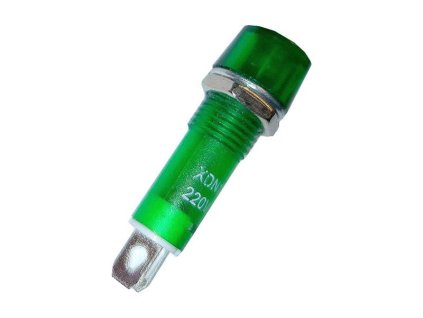 HADEX Kontrolka guľatá 230V s tlejivkou, zelená do otvoru 10mm XDN1