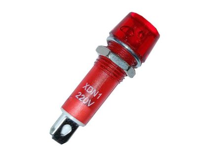 HADEX Kontrolka guľatá 230V s tleji, červená do otvoru 10mm XDN1