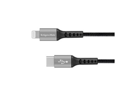 KRUGERMATZ Kábel KRUGER & MATZ KM1267 USB-C/Lightning C94 MFi 1m Black