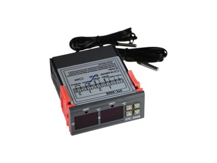 TIPA Digitálny duálny termostat - STC-3008 rozsah -55 ° C ~ 120 ° C, 12V DC, 1m kábel