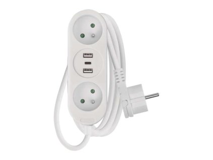 EMOS Predlžovací prívod 2 zásuvky 1,4m EMOS P0211E USB