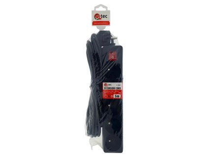 QTEC Predlžovací kábel 5 zásuviek 5m QTEC Q-366F s vypínačom