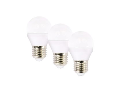 SOLIGHT Žiarovka LED ECOLUX miniglobe, 6W, E27, 3000K, 450L, 3ks