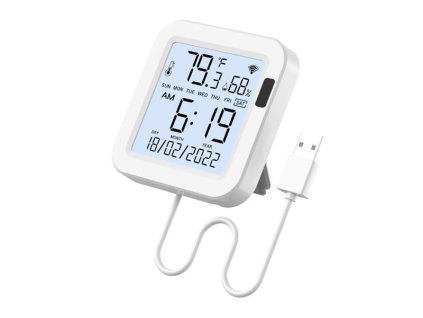 Smart snímač teploty a vlhkosti MOES WSS-FL-TH16-WH WiFi Tuya