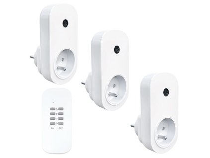 SOLIGHT Dálkově ovládané zásuvky set 3 + 1, 3 zásuvky, 1 ovladač DY09