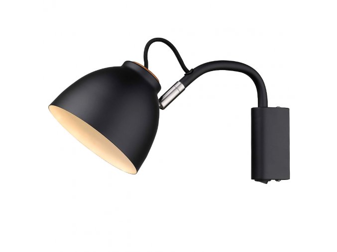 Nástěnná lampa Nivå černá/přírodní