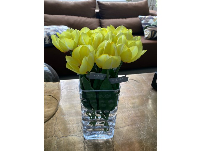 Žlutý umělý tulipán silk-ka