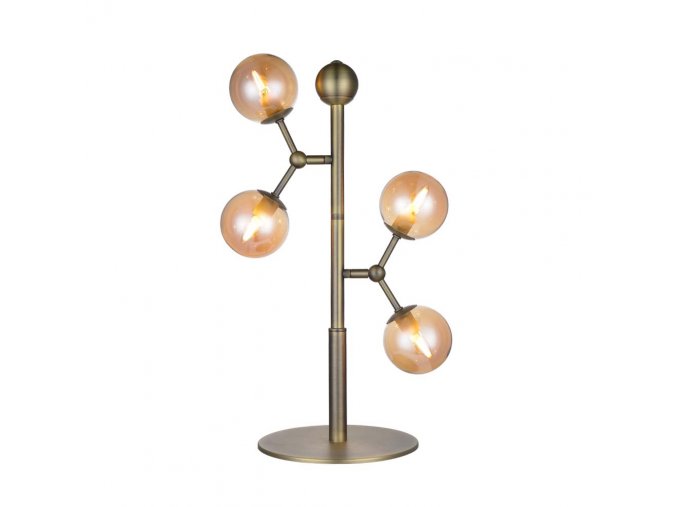 skleněná designová stolní lampa Atom