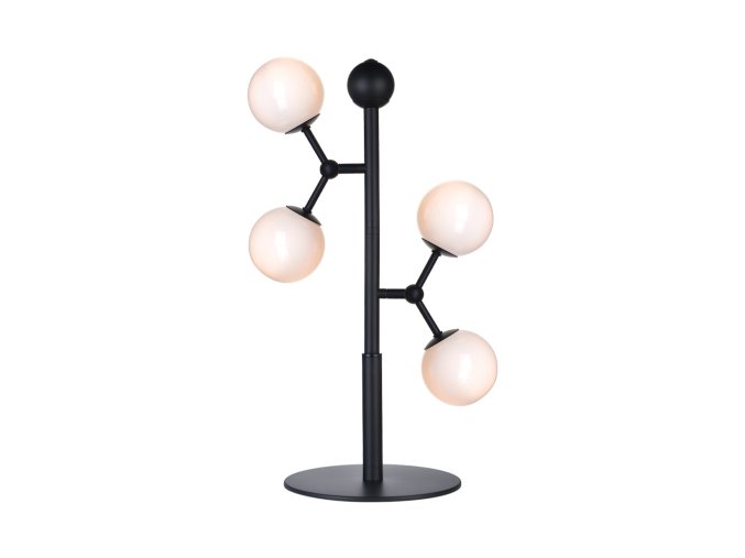 skleněná designová stojací lampa Atom