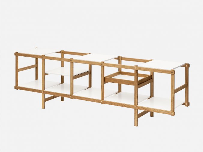Úložný policový systém Frame - nízká otevřená konzole, regál, Design House Stockholm