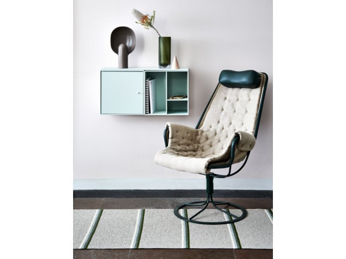 šedá, zelená, vinylový koberec OLLE, pruhovaný, Green, Background Linen
