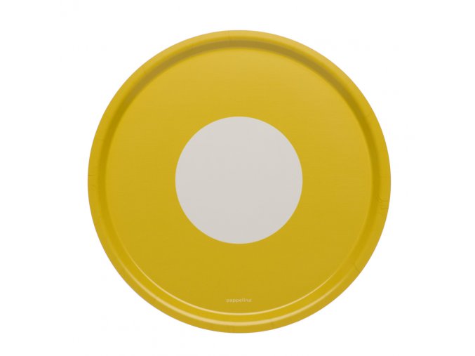 Žlutý servírovací podnos Pappelina ve tvaru kruhu