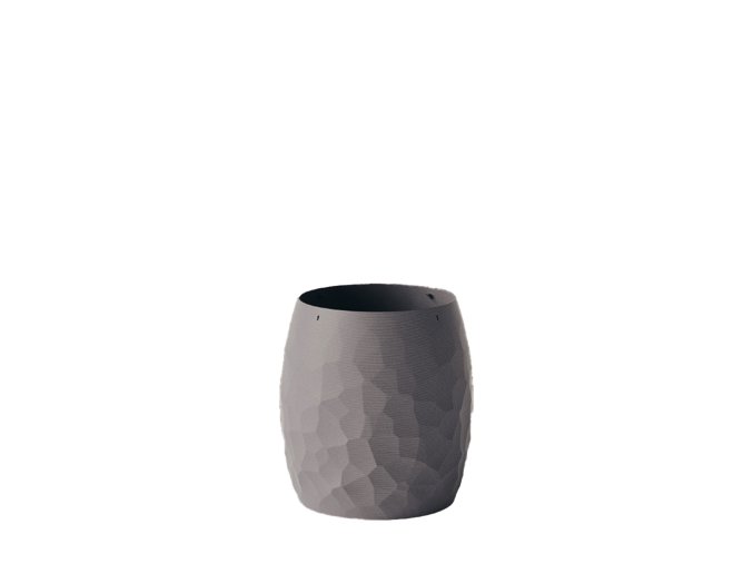 Organický 3D květináč, kompozit, šedý, Fleur Ami