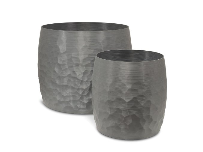Organický 3D květináč, kompozit, šedý, Fleur Ami