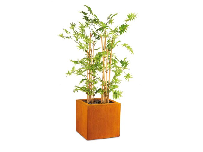 Corten steel květináč, krychle, vekovní, rez, Fleur Ami