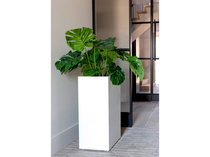 bílá, květináč, Argento High Cube Matt White, Luca Lifestyle