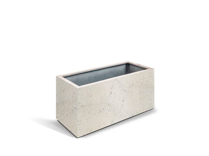 bílá, květináč Grigio, truhlík s kolečky, Antique White, Luca Lifestyle