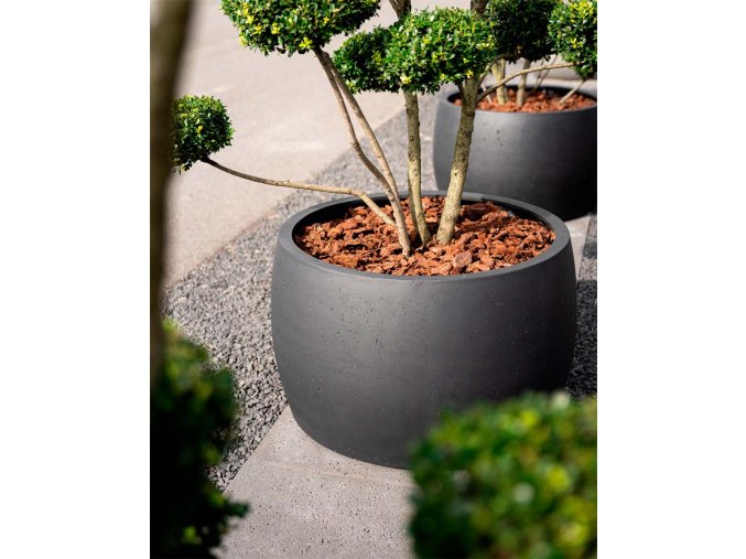 Grigio Modern Bowl Anthracite, černá, květináč mísa, Luca Lifestyle