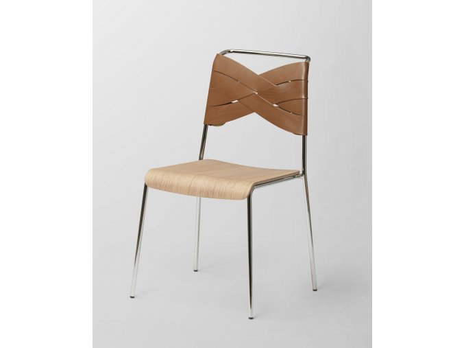 Torso, židle, kůže, elegantní, hnědá, Design House Stockholm