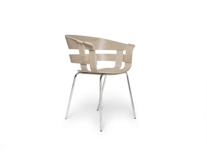 WickChair OakSeat ChromeLegs 45 iso